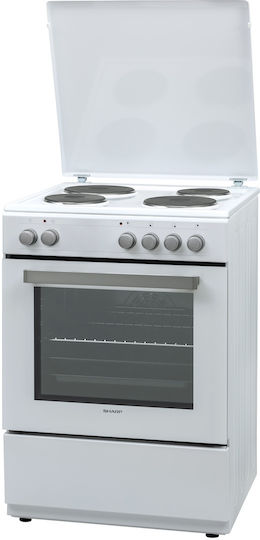 Sharp Κουζίνα 65lt με Εμαγιέ Εστίες Π60εκ. Λευκή