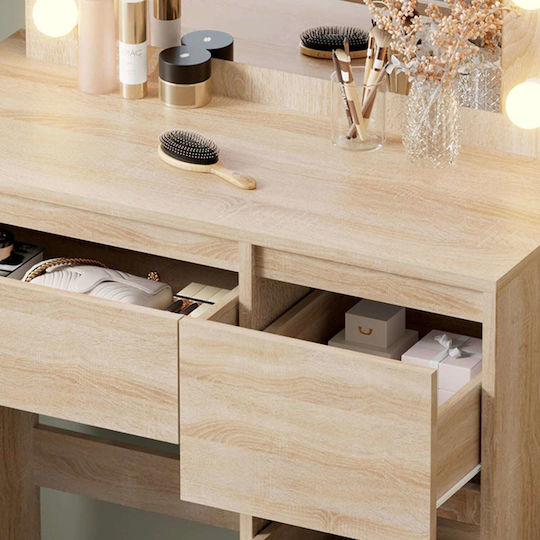 Bodenstehende Schminktisch Schlafzimmer Holz Sonama mit Spiegel 80x40x140cm