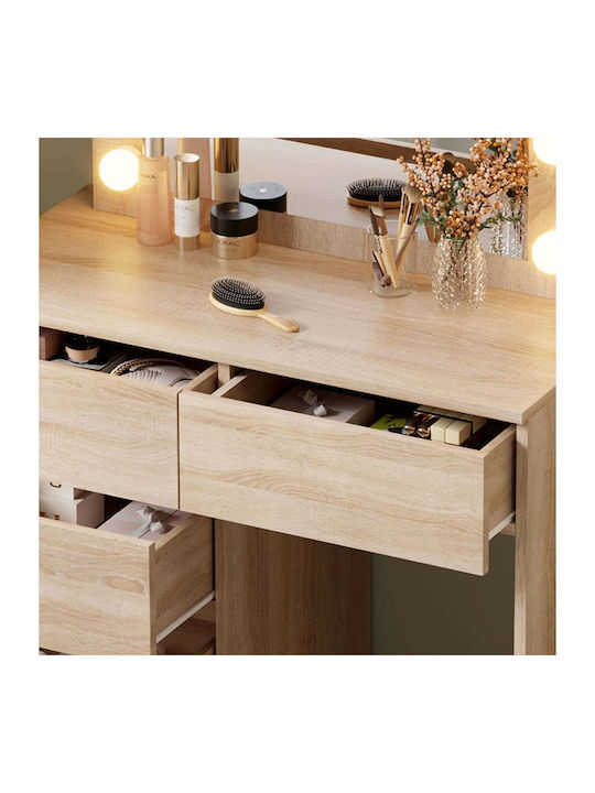 Bodenstehende Schminktisch Schlafzimmer Holz Sonama mit Spiegel 80x40x140cm