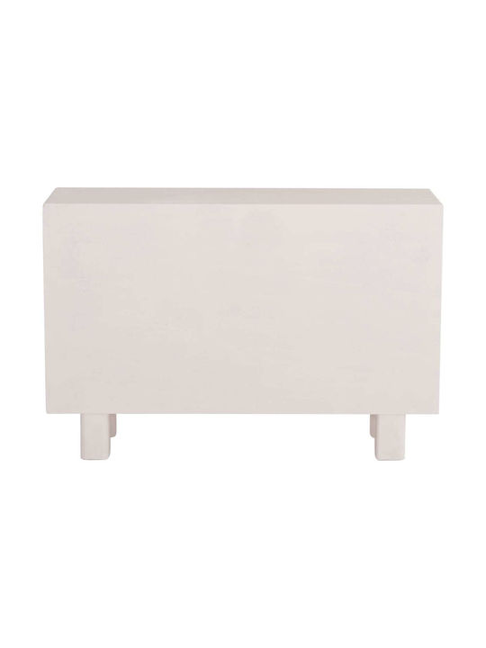 Μπουφές Ξύλινος με Συρτάρια Υπολευκό 120x38x80cm