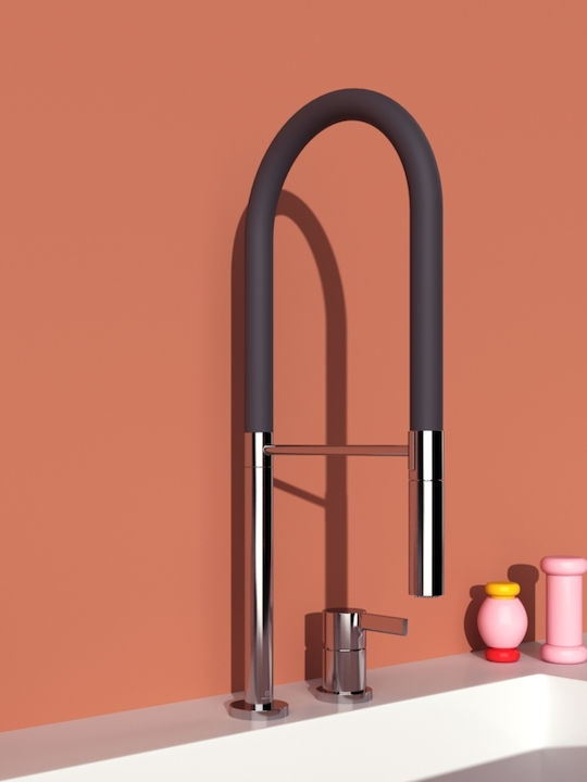 Μπαταρία Νεροχύτη Ideal Standard Gusto Pro Bd425aa Ασημί Χρωμέ Γυαλιστερό