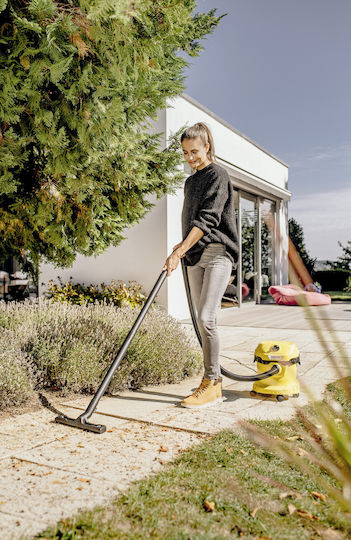 Karcher WD 2 Plus V-12 4 18 Σκούπα Υγρών / Στερεών 1000W με Πλαστικό Κάδο 12lt Κίτρινη