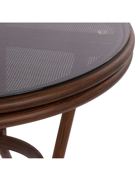 Sitting Room Outdoor Free Standing Table with Glass Surface and Aluminum Frame Coffee With Glass 70x70x76cm