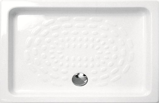 Gloria Ideale Ορθογώνια Πορσελάνινη Ντουζιέρα 120x80cm Λευκή
