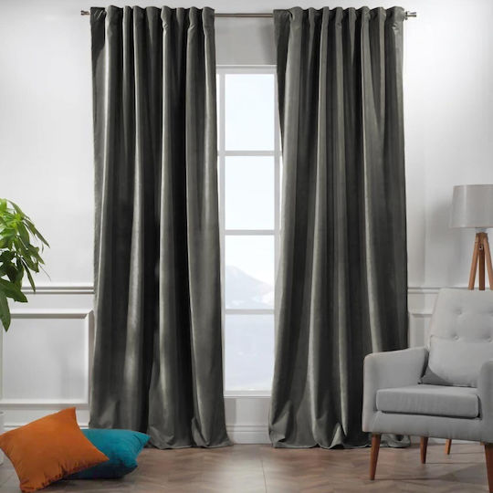 Chios Hellas Perdea Fereastră Cu Capse Gri Deschis 260x140cm