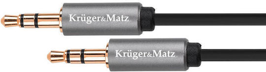 Kruger & Matz 3.5mm Jack Cable Male - 3.5mm Male Black 1m with Gold Plated Terminals