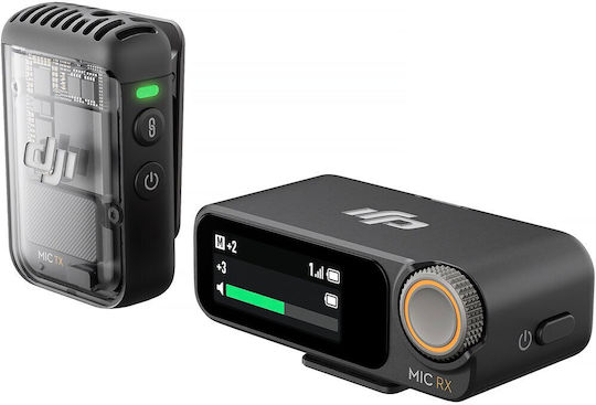DJI Wireless Microphone Kit 2 Set Wireless Condenser (Small Diaphragm) Microphone Πέτου, Clip On for Vocals