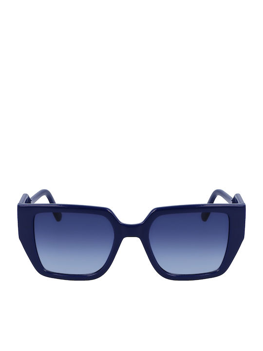 Karl Lagerfeld Γυαλιά Ηλίου Navy Μπλε με Κοκκάλινο Σκελετό