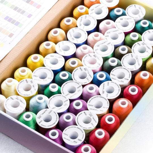 Embroidery Thread Kit 63 Spools 500 M Multicolor
