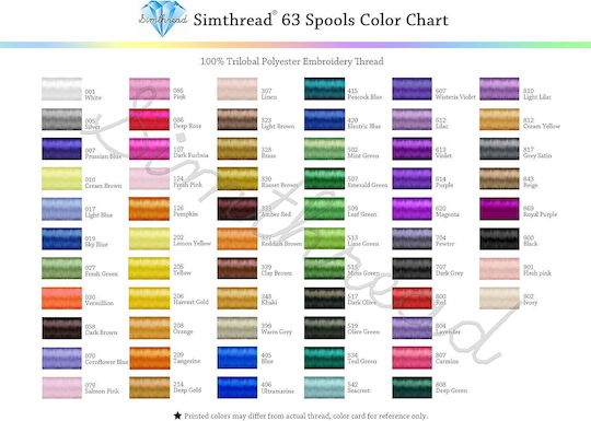 Embroidery Thread Kit 63 Spools 500 M Multicolor
