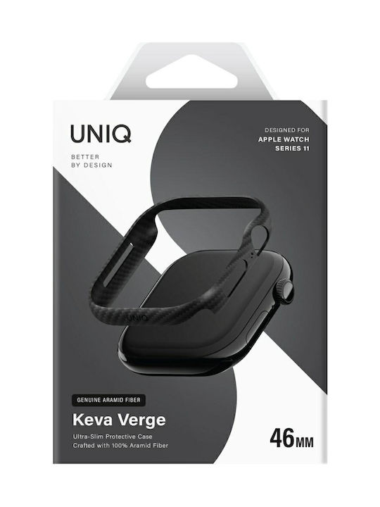 Uniq Keva Verge Plastikhülle in Schwarz Farbe für Apple Watch Series 10, Apple Watch Series 11 46mm