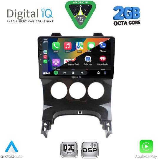 Digital IQ Ηχοσύστημα Αυτοκινήτου για Peugeot 3008 2008-2016 με A/C (Bluetooth/USB/AUX/WiFi/GPS/Apple-Carplay/Android-Auto) με Οθόνη Αφής 9"