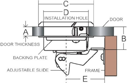 Round Lock Key Inox 316 49mm