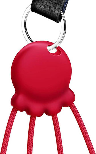 Xoopar Cablu Four-in-one Usb-a Micro-usb Usb-c Lightning Design Octopus Roșu