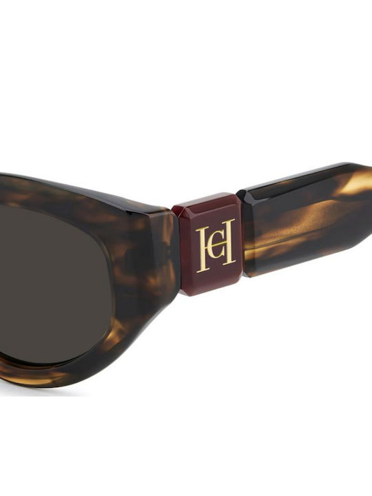 Carolina Herrera Unisex Sunglasses With Grey Horn-Rimmed Frame And Grey Lens HER 0370/S EX4/IR