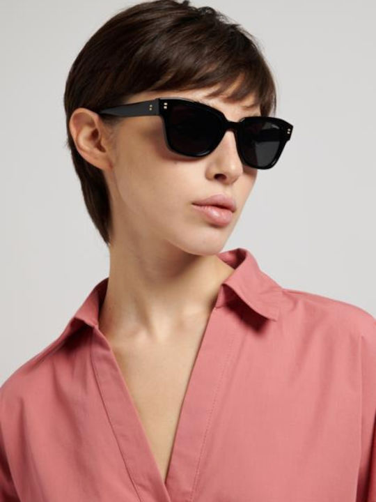 Polaroid Unisex Sunglasses With Black Horn-Rimmed Frame And Grey Lens PLD6251/S/X 807/M9