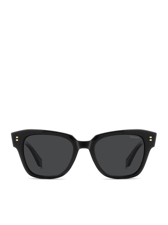 Polaroid Unisex Sunglasses With Black Horn-Rimmed Frame And Grey Lens PLD6251/S/X 807/M9