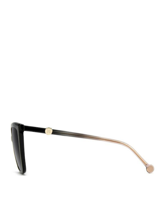 Carolina Herrera Unisex Sunglasses With Black Horn-Rimmed Frame And Grey Gradient Lens HER 0385/S 807/9O