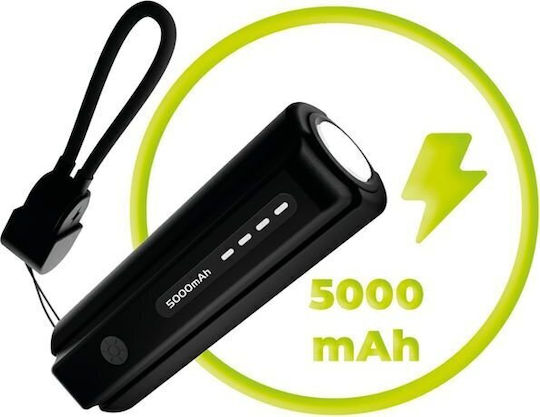 Mobile Origin PB7 with Flashlight and USB-C Cable Power Bank 5000mAh 12W Μαύρο