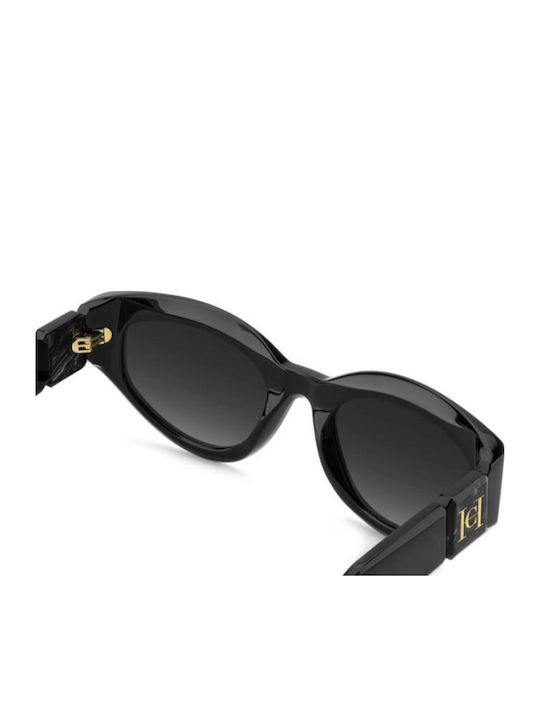 Carolina Herrera Unisex Sunglasses with Black Horn-Rimmed Frame and Grey Gradient Lens HER 0370/S 807/9O