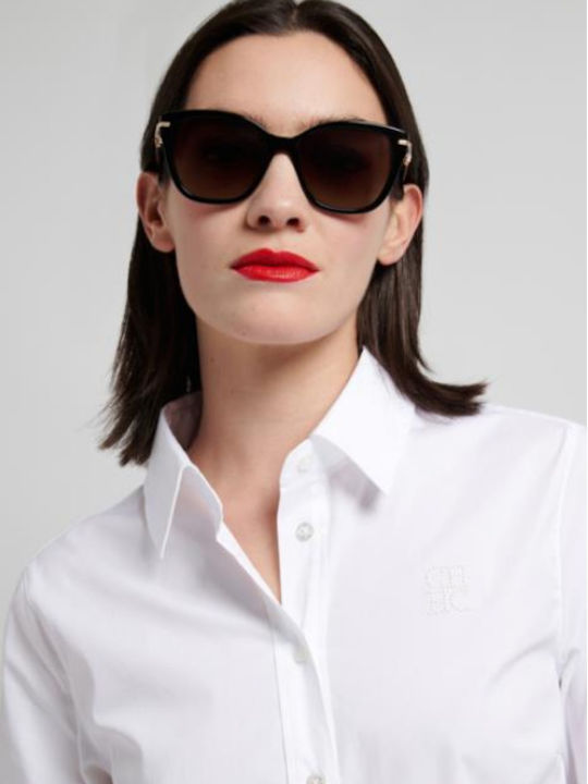 Carolina Herrera Unisex Sunglasses with Black Metallic Frame and Grey Gradient Lens HER 0379/S 807/HA