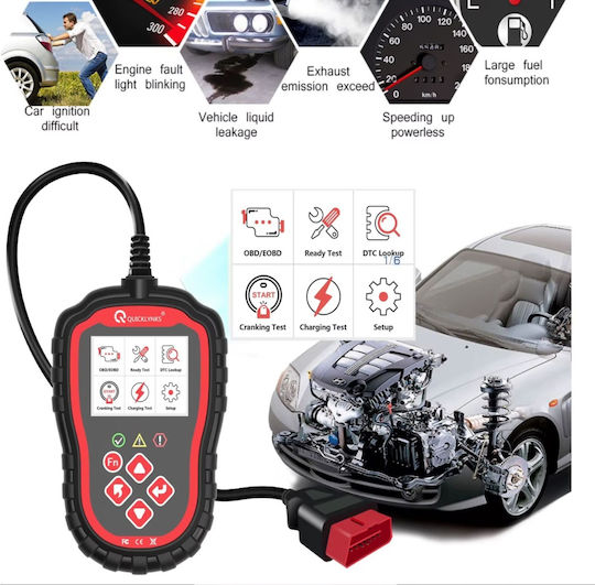 Instrument de diagnostic auto cu ecran OBD 2 cu cablu