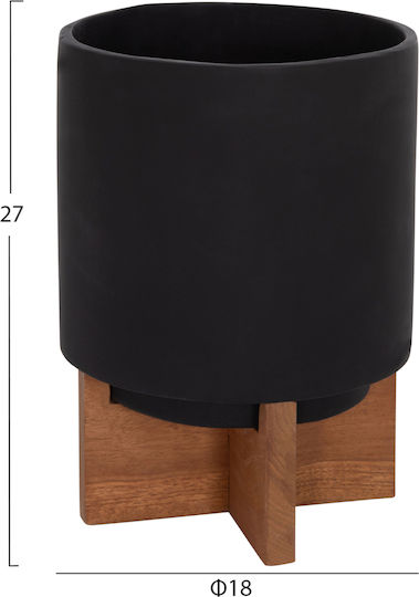 HomeMarkt Комплект 3 Дървени Саксии За Цветя Черни HomeMarkt Комплект 3 Дървени Саксии За Цветя Черни