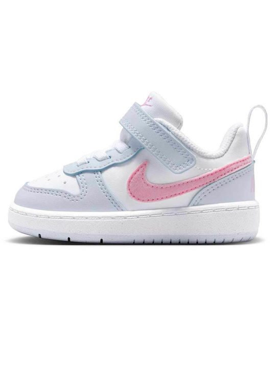 Court Borough Kids Sneakers with Hoop & Loop Closure White