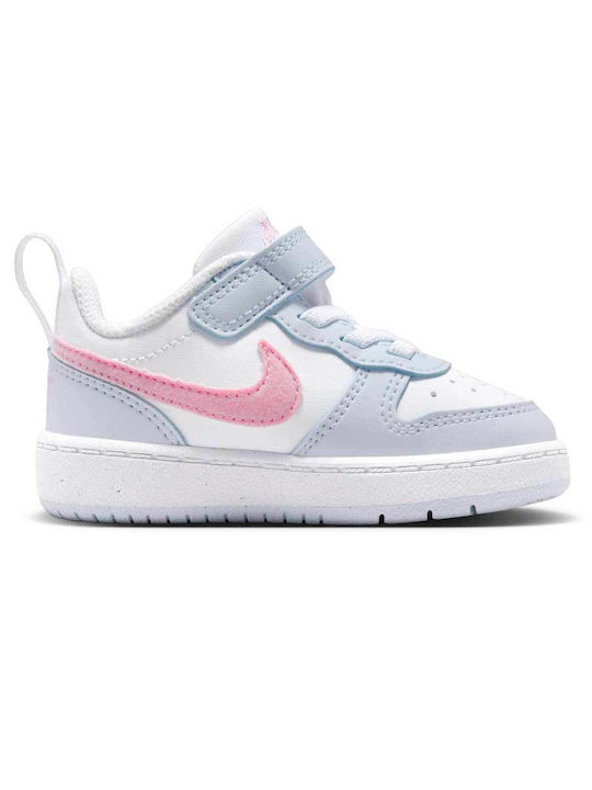 Court Borough Kids Sneakers with Hoop & Loop Closure White