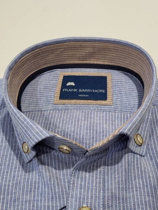 Long-sleeved Shirt Striped Sky Blue