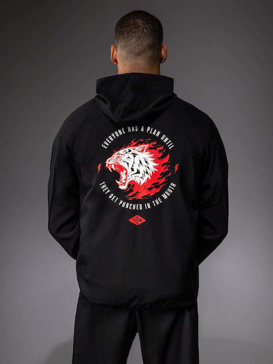 Sweatshirt with Hood Black/red