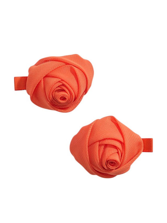 Abel & Lula Set Kids Hair Clips with Flower Bobby Pin in Orange Colour 2 Pieces