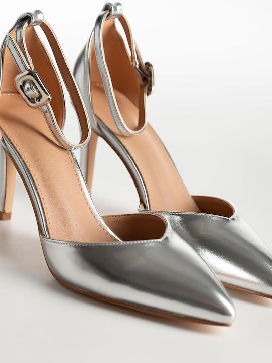 Pantofi cu toc cu Toc Stiletto & Curea Argintiu