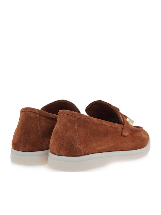 Δερμάτινα Γυναικεία Loafers σε Ταμπά Χρώμα