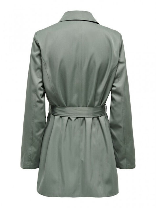 15191821 Women's Green Trench Coat