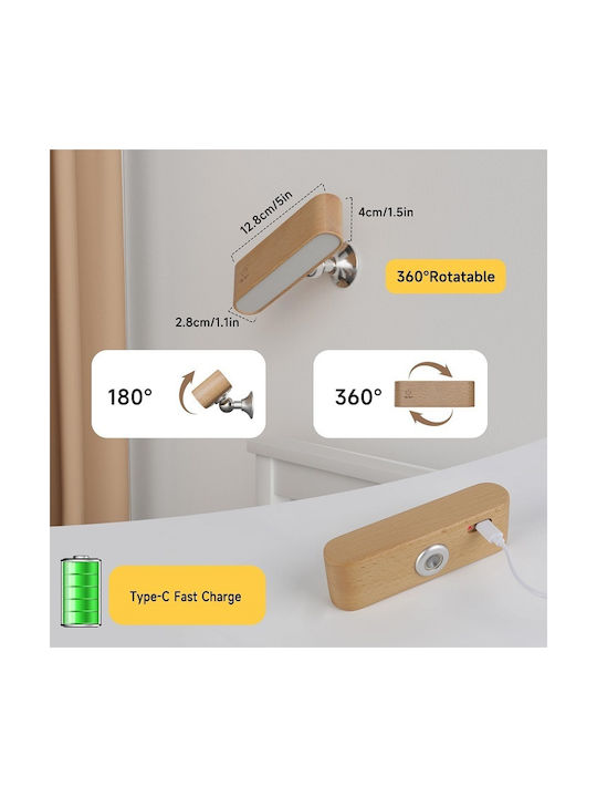 Modern Wall Lamp with Integrated LED and Cold White Light Brown 12.8x4cm