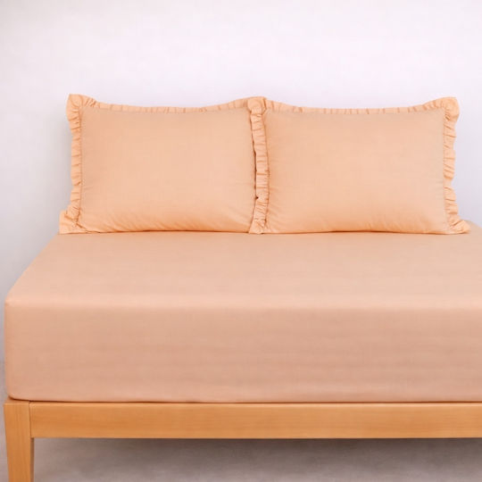 My Home Luxury Сет Чаршафи с 2 Калъфки Кралица с Ластик 160x200+30см. Бежов 3бр