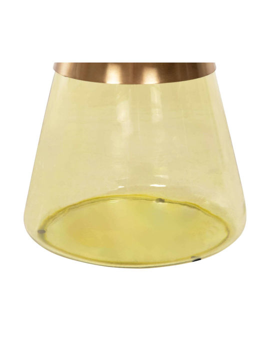 Round Central Coffee Table Glass Green Gold M76xP76xH43.5cm