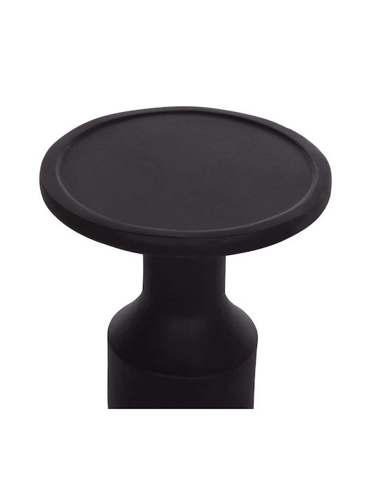 Round Side Table Made of Solid Wood Black-Natural M40xL40xH61cm