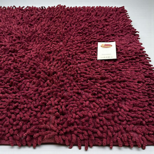 Linea Home Badematte Baumwolle Rechteckig Noodle LH2044008-1 Bordeaux 60x90cm