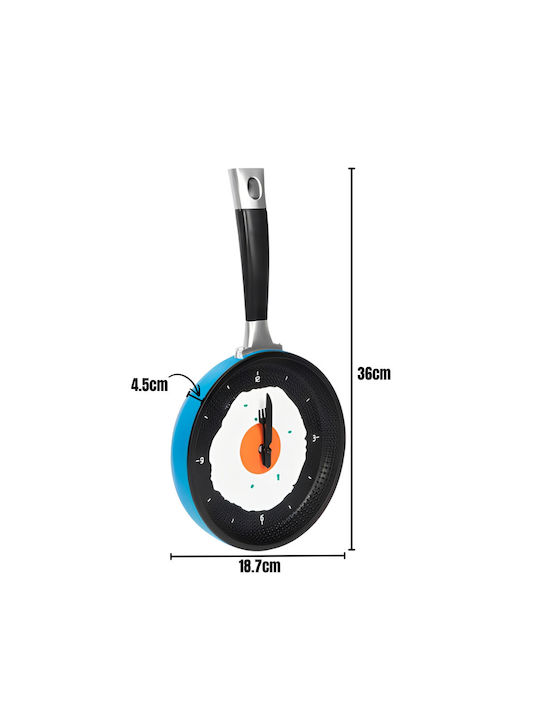Alista Home Frying Pan Ceas de Perete Plastic Albastru 36x18.7cm