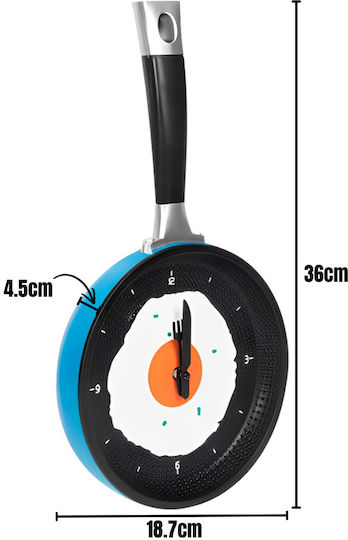 Alista Home Frying Pan Ceas de Perete Plastic Albastru 36x18.7cm