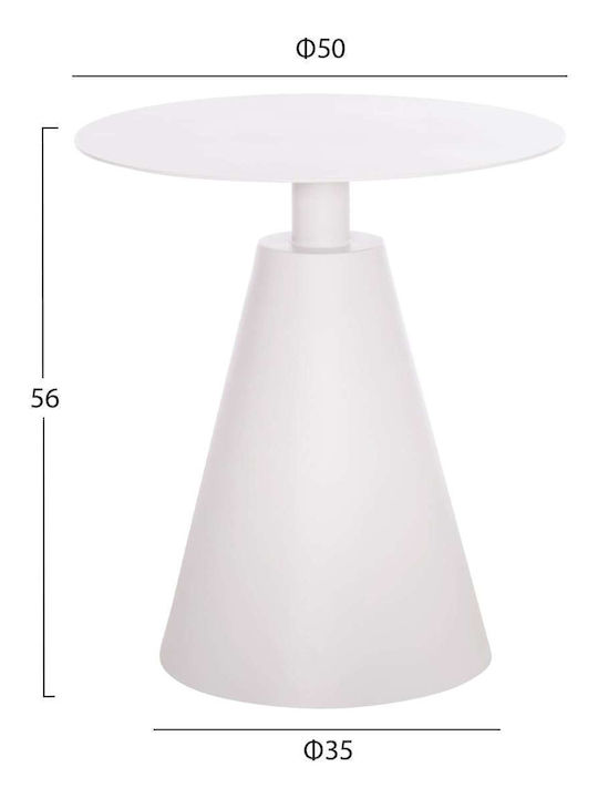 Tisch für kleine Außenbereiche Stabil White 50x50x56cm