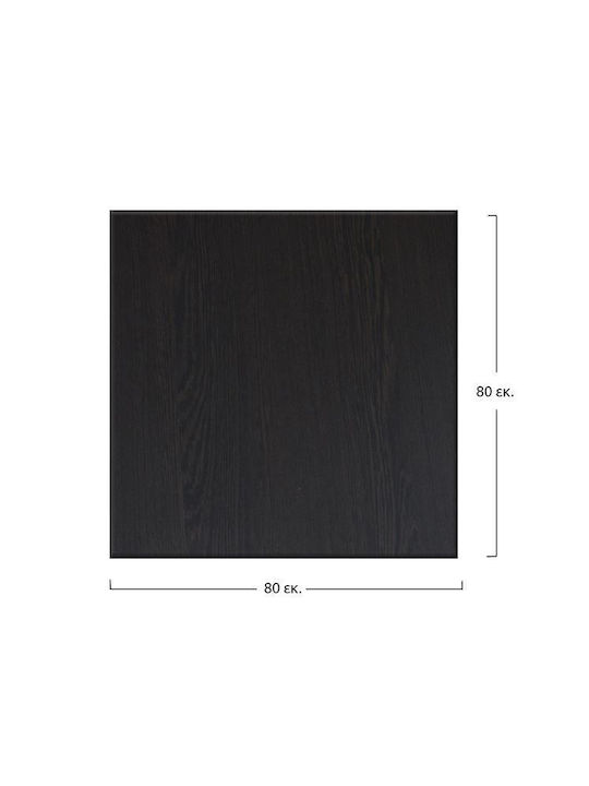 HomeMarkt 272 Square Table Surface Werzalit in Brown Colour 80x80x3.5cm