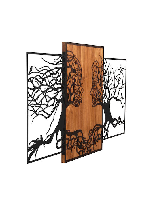 Freebox 3D Mixed Art Black Wooden Wall Decor 125.5x3x79cm