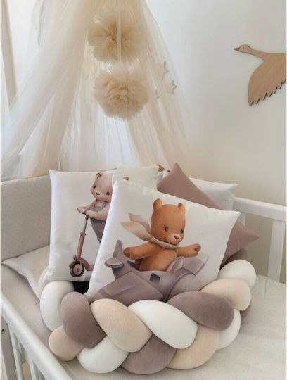 IngVart Baby Bedding Set for Crib White 7 Pieces SETZOOCARS-60