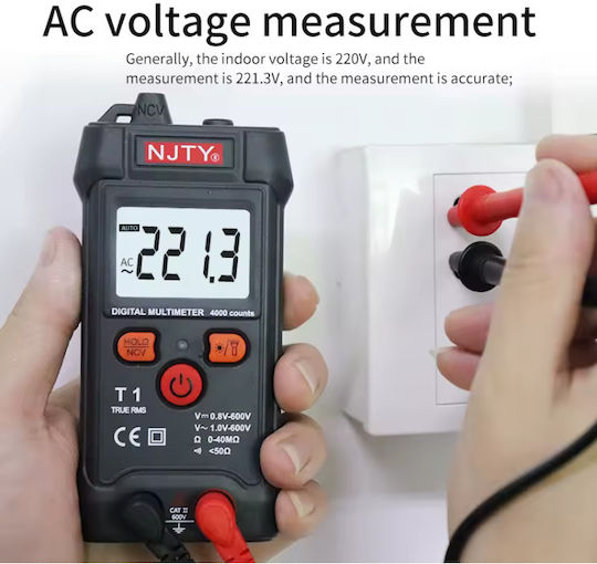 Digital Multimeter True RMS with Buzzer with AC / DC / Resistance Measurement NJTY-T1
