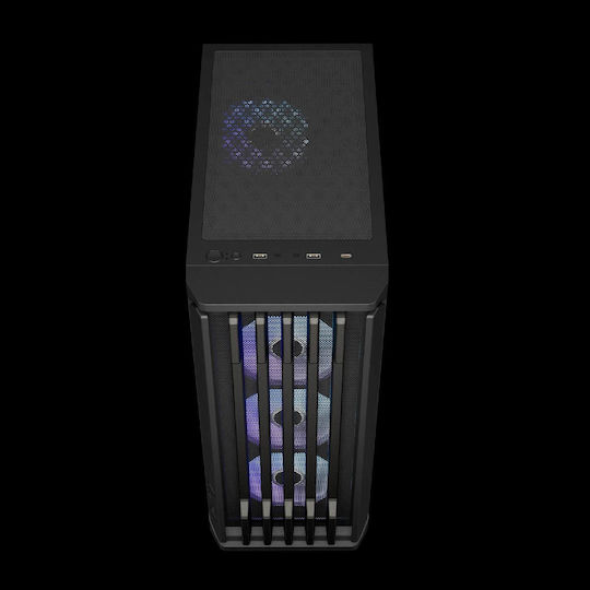 Gamdias Aura GC11 ARGB Gaming Midi Tower Κουτί Υπολογιστή με Πλαϊνό Παράθυρο Μαύρο