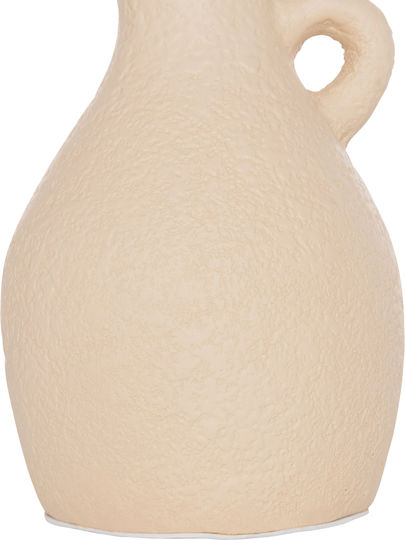 HomeMarkt Decorative Vase Ceramic Decant Beige 2x14xH14cm