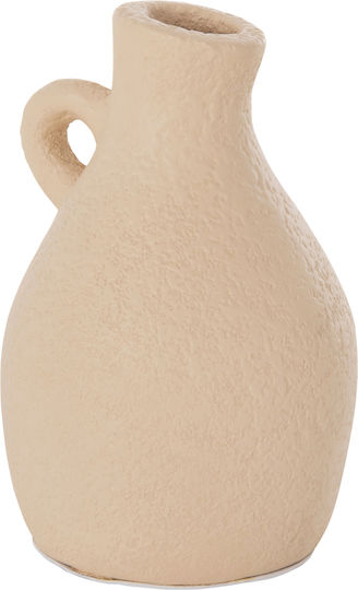 HomeMarkt Decorative Vase Ceramic Decant Beige 2x14xH14cm